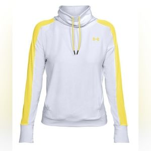 Under Armour Funnel Neck Mesh Sweatshirt With Pockets White/ Yellow Size L